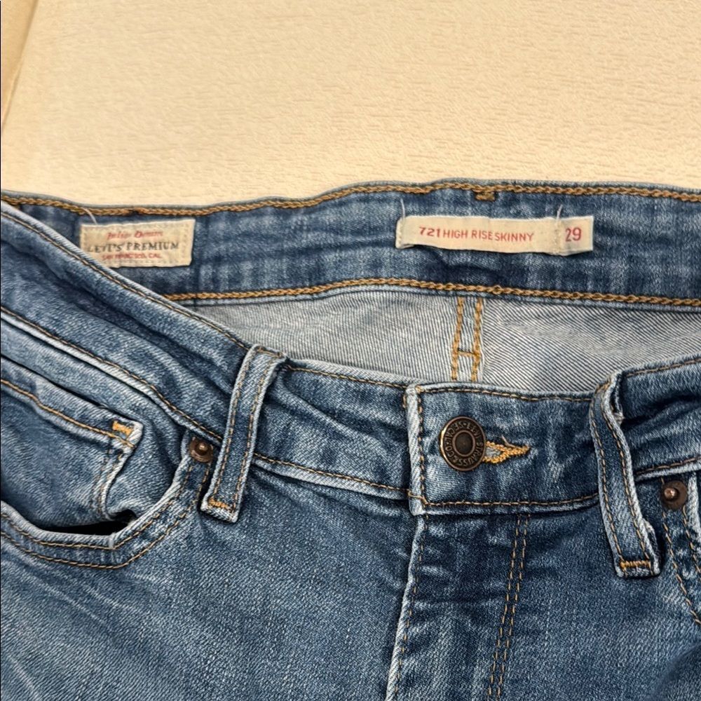 Distressed Blue Jeans - Picture 3 of 5